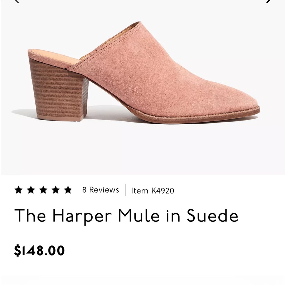 Madewell Harper Pink Suede Mule